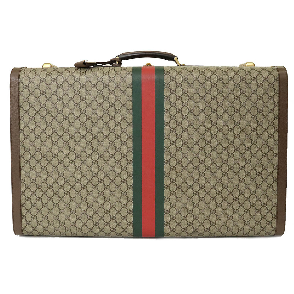 GUCCI SAVOY Suitcase Web Stripe Trunk Case Hard Interior